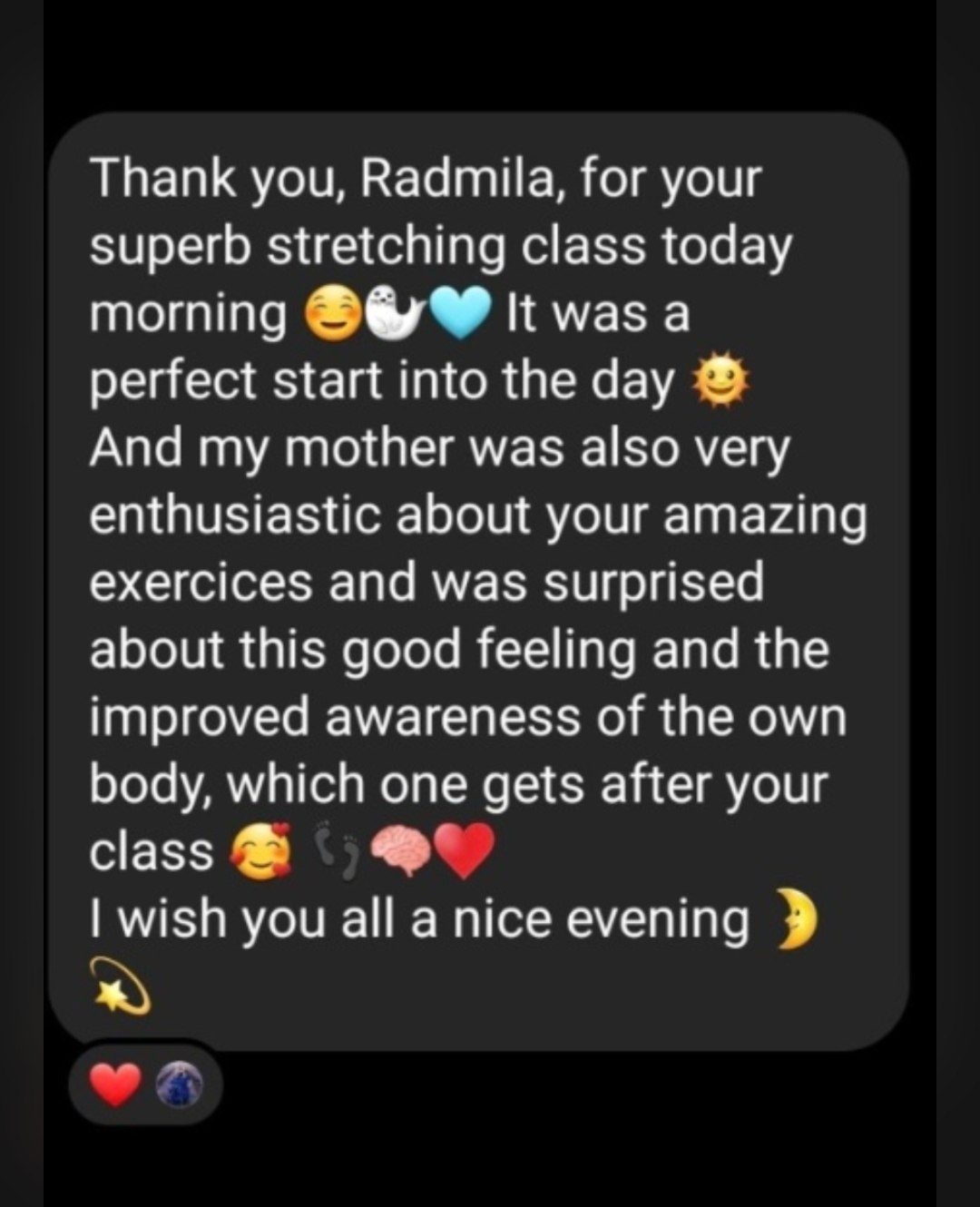 Message from a client